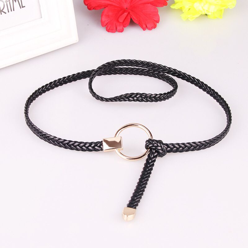 Ikat Pinggang Wanita kulit Kepang O lilit Murah Belt Fashion Sabuk Import