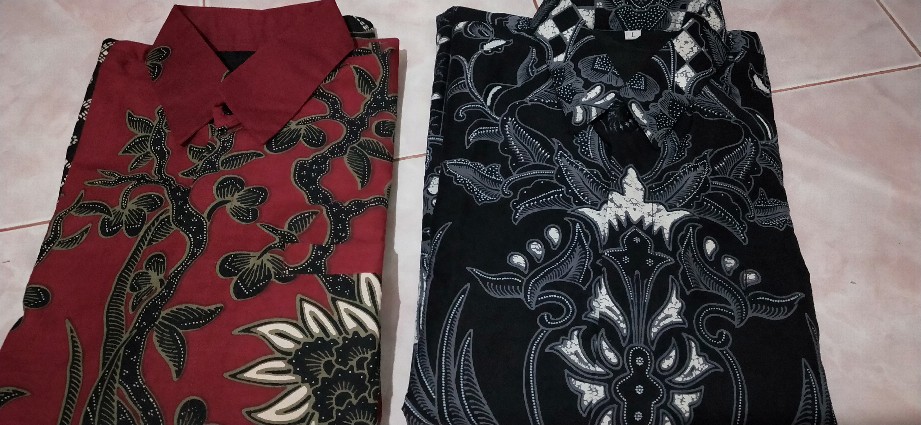 Anggrek Merah Kemeja Batik Pria Atasan Batik Baju Batik Pria Lengan Panjang Batik Modern By Amalia