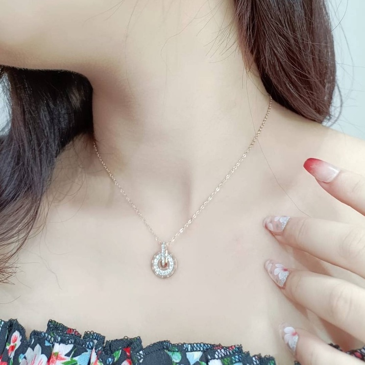 kalung titanium cantik anti karat model korea ada box