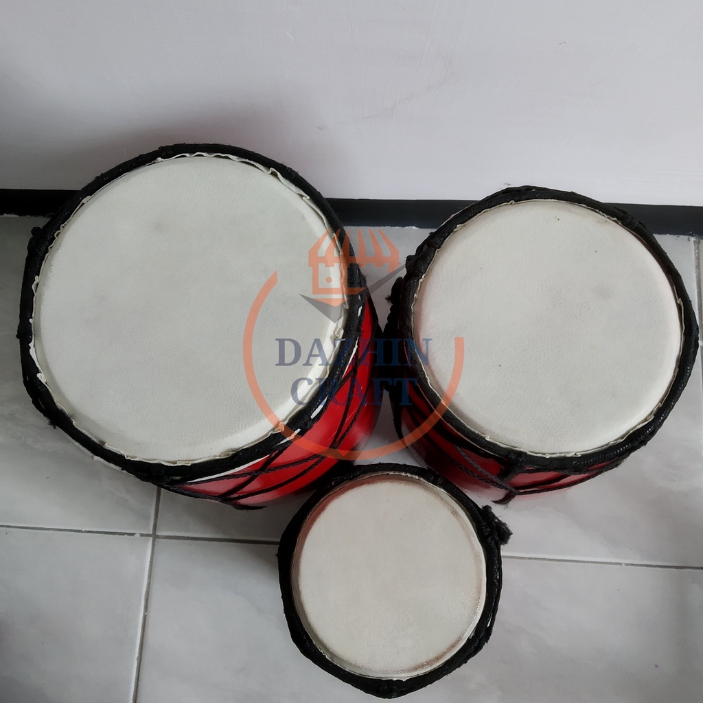 Alat Musik Kendang Jawa 3 Ukuran Tinggi , 25 cm dan 30 cm, Untuk Mainan Anak