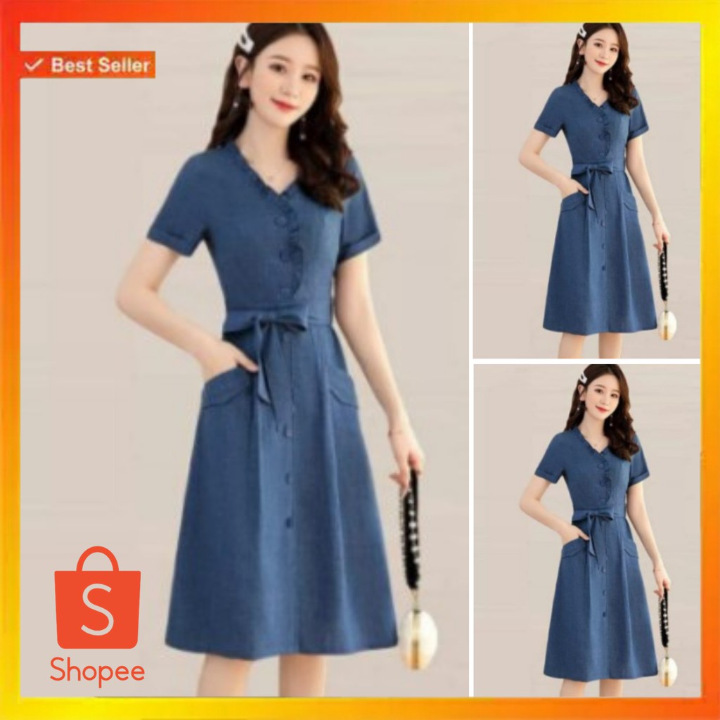 Baju Dress Pesta Natal GL MD line Baju dress wanita cewe busui kerja kuliah gereja kondangan pernika