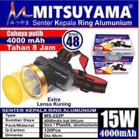 Barangunik2021- Senter Kepala LED Ring Alumunium Extra Lensa Kuning Mitsuyama MS-222P