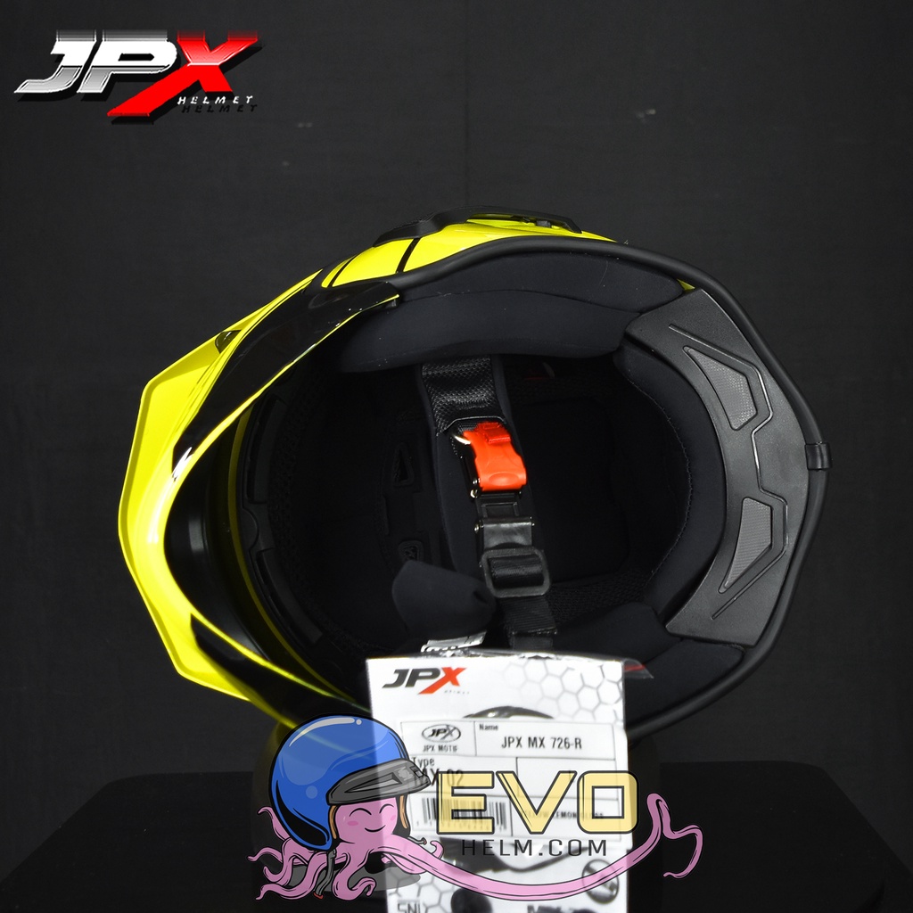 HELM JPX MX726R MOTIF R-03 XRIDE YELLOW ORIGINAL JPX MX 726R - ONGKIR TERMURAH 2KG