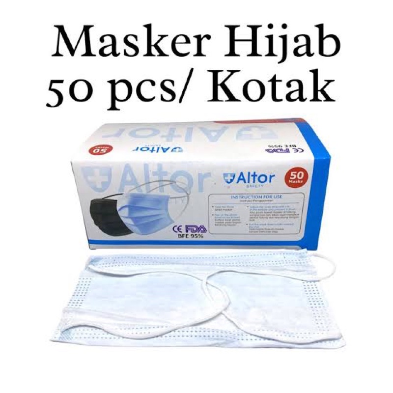 masker hijab satuan masker 3ply 3 ply masker hijab altor satuan per pcs