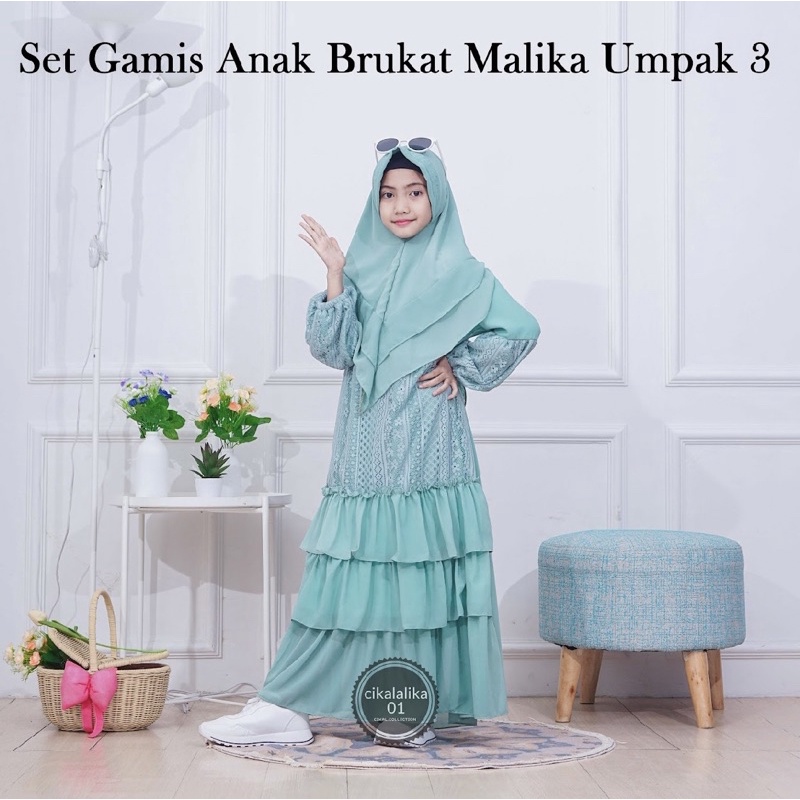 Cikalalika- set gamis anak brukat malika umpak3