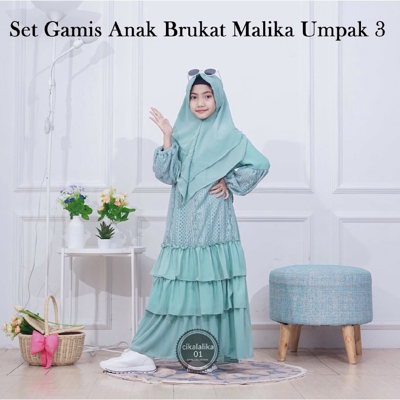 set gamis anak brukat malika umpak3