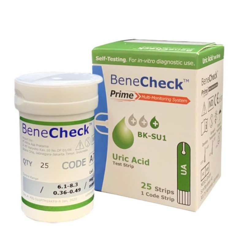 Benecheck Prime - Test Strip Asam Urat / BeneCheck PRIME Test Strip Uri Acid