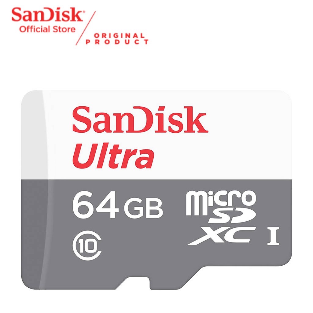 Memori SD Card SanDisk Ultra microSDXC 64GB 128GB C10 UHS-I Card 100MB/s Pas Untuk CCTV BARDI ORIGINAL DIjamin