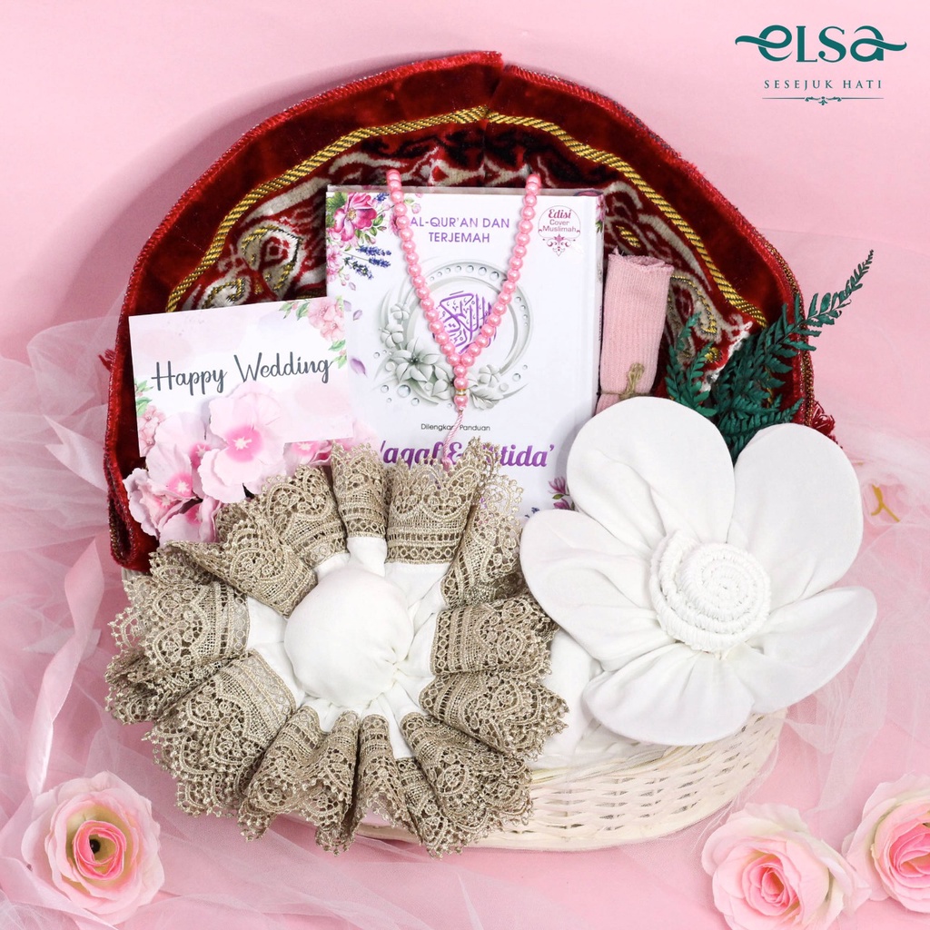 Paket Seserahan Keranjang Rotan Plus Pernikahan Hantaran Nikah Kado Wedding Mahar Mukena Sajadah Alq