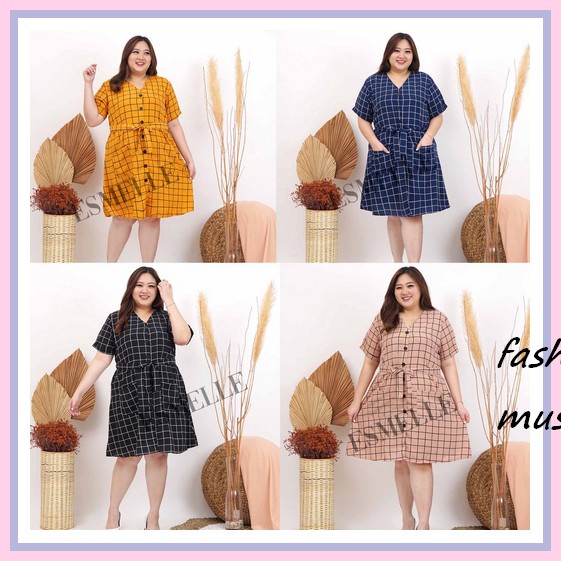 Dress Jumbo Size Dress Wanita  / Dress Big Size / Dress Fashion Korea /  Murah / Dress Wanita Terbar