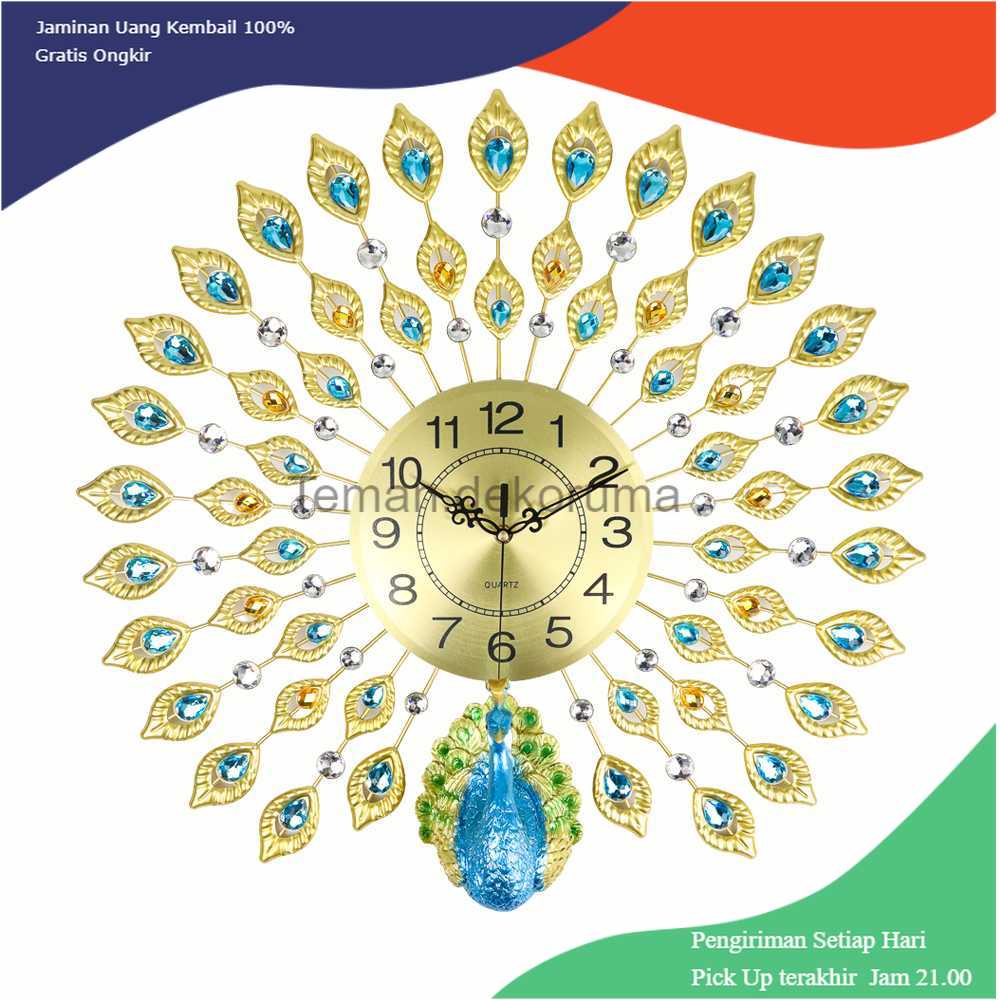 TD-AI01 SAFEBET Jam Dinding Bulat Quartz Clock Diamond Peacock 60CM - H19