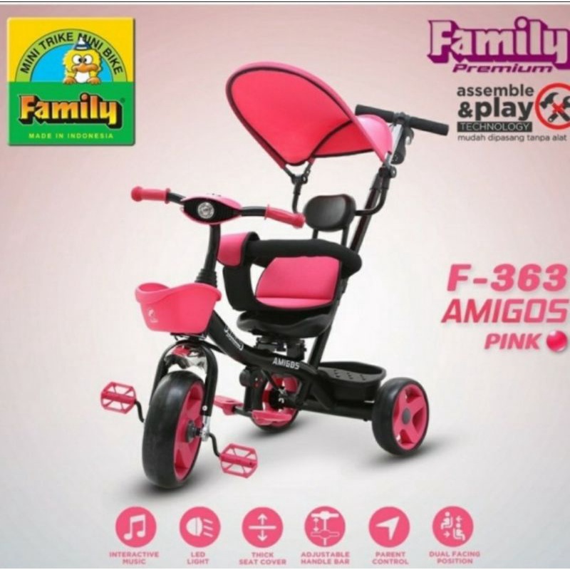Sepeda anak roda tiga Family F 363 Amigos