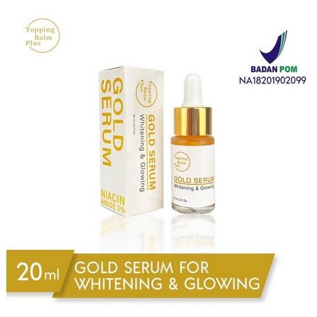 SERUM WAJAH GLOWING PELEMBAB WAJAH TOPPING BALM PLUS GOLD SERUM WHITENING N GLOWING 20ML - SERUM GOLD PENCERAH WAJAH