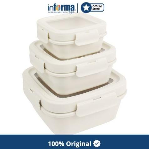 Informa - Kotak Makan Food Container Aria Square Set Of 3