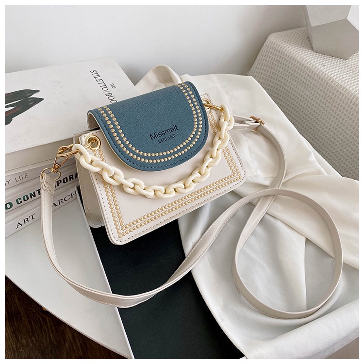 TAS SELEMPANG WANITA KECIL KOREA PESTA KULIT PUTIH BIRU MEIN TA153W1 SLING BAG RANTAI REMAJA KEKINIA