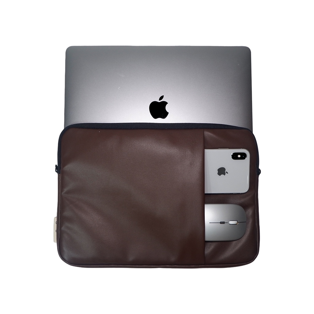 TAS SLEEVE CASE LAPTOP KULIT CLUTCH LEATHER BAG DOMPET ANTI AIR WATERPROOF SHOCKPROOF MACBOOK AIR PRO TOUCH ID TOUCHBAR M1  11 12 13 14 15 inch