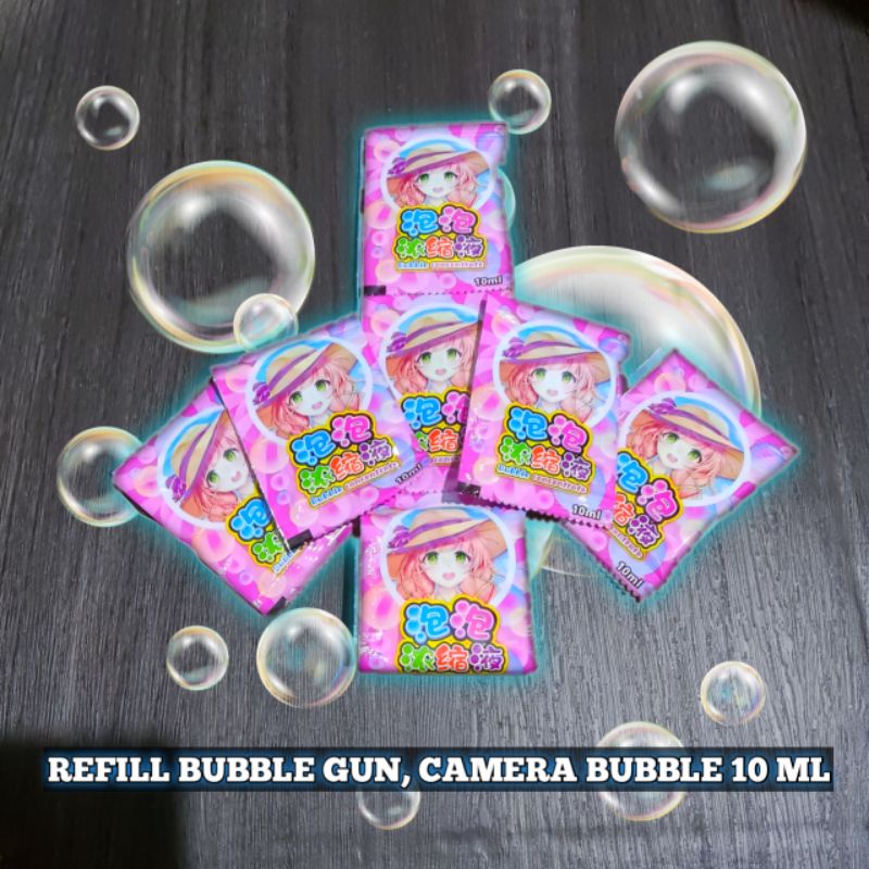 REFILL SASET Isi Ulang Camera Bubble Gun refil Tembakan kamera Gelembung bubble water concentrate 10 ml  isi ulang camera bubble  refill bubble camera bubble gun Sabun 10 ML MERMAID BRO1273