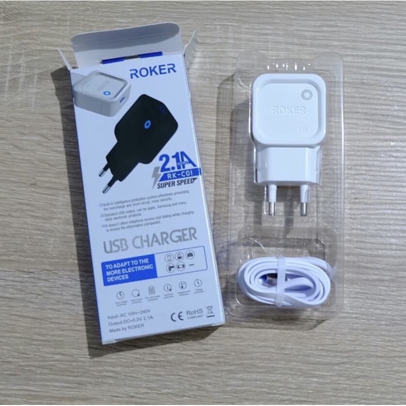 CHARGER ROKER 2.1A V8 MICRO USB, TYPE C, PHONEios