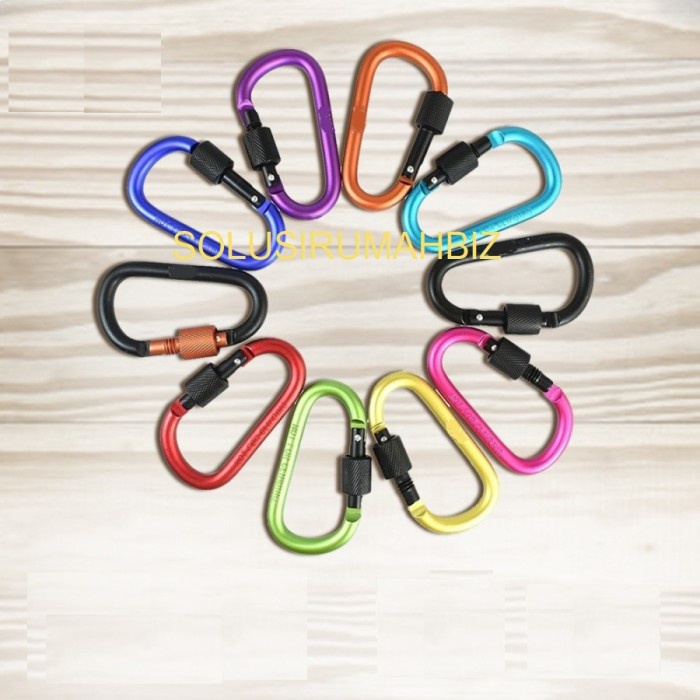 CARABINER 7.9X4.2 CM TAS BUCKLE NUT LOCK ALUMINIUM ALLOY agak besar