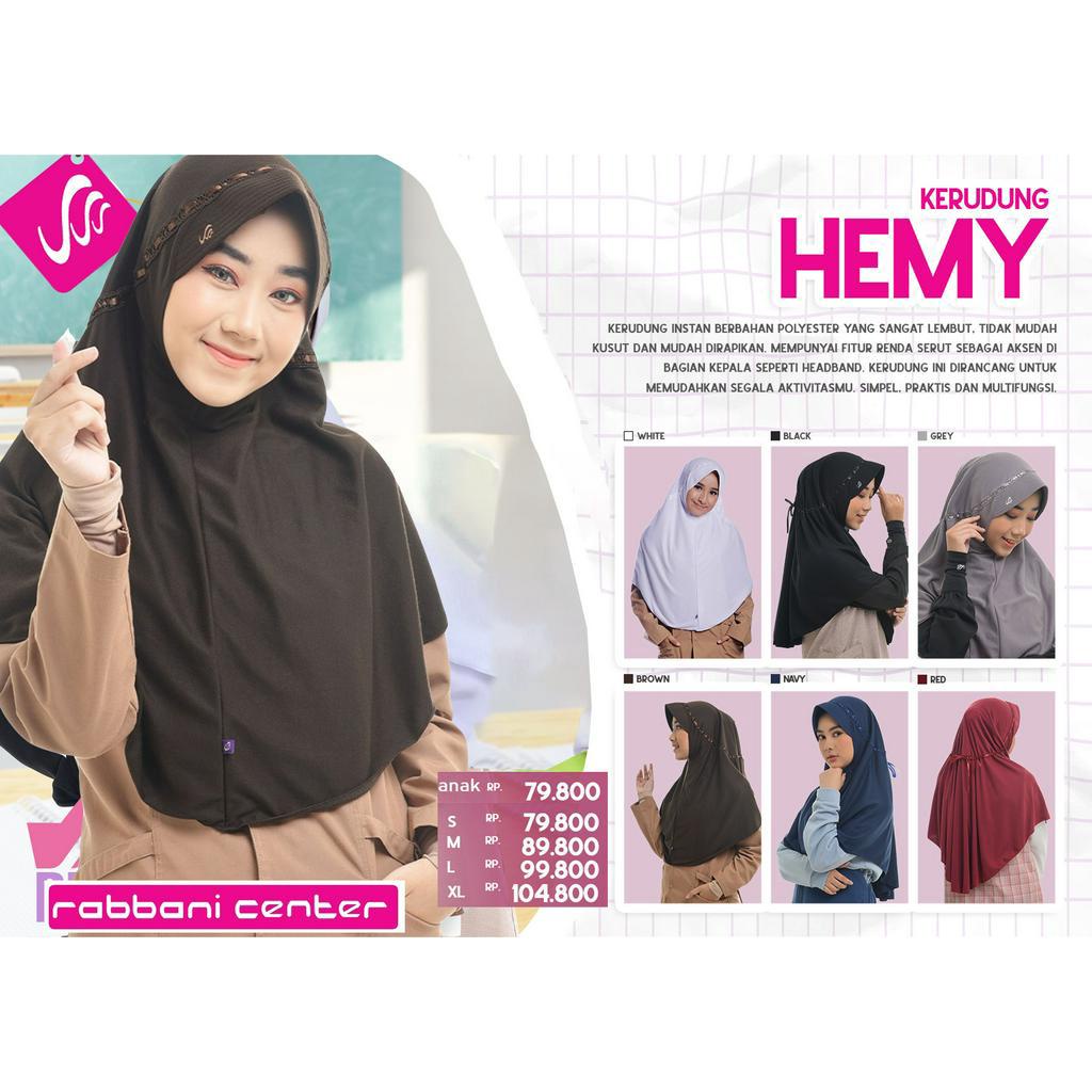 HEMY size L kerudung rabbani ori jilbab rabbani jilbab sekolah rabbani pita dalam ASLI termurah