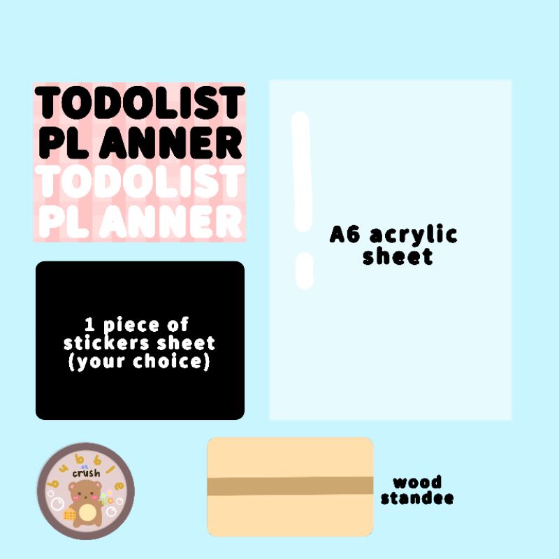 

(bubble_at_crush) acrylic planner stickers set