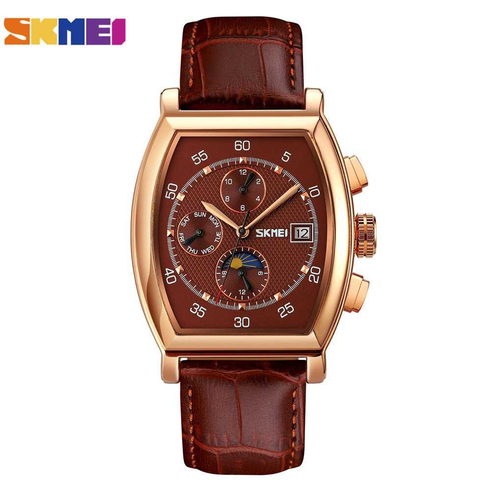 [✅ COD] SKMEI Jam Tangan Analog Pria Strap Kulit - 9247