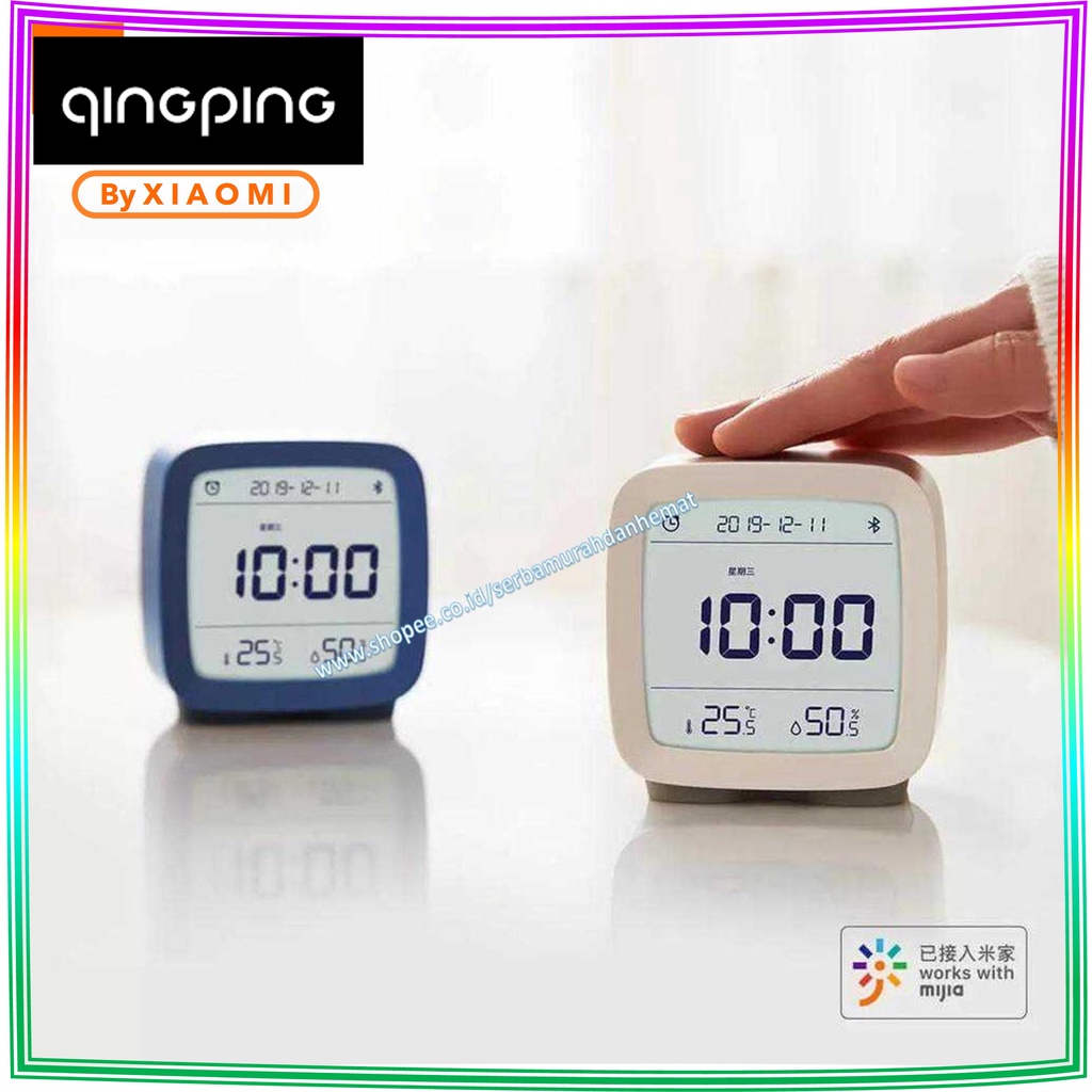 Jam Meja Tanpa Tombol Smart Alarm Clock Temperature Bluetooth QINGPING