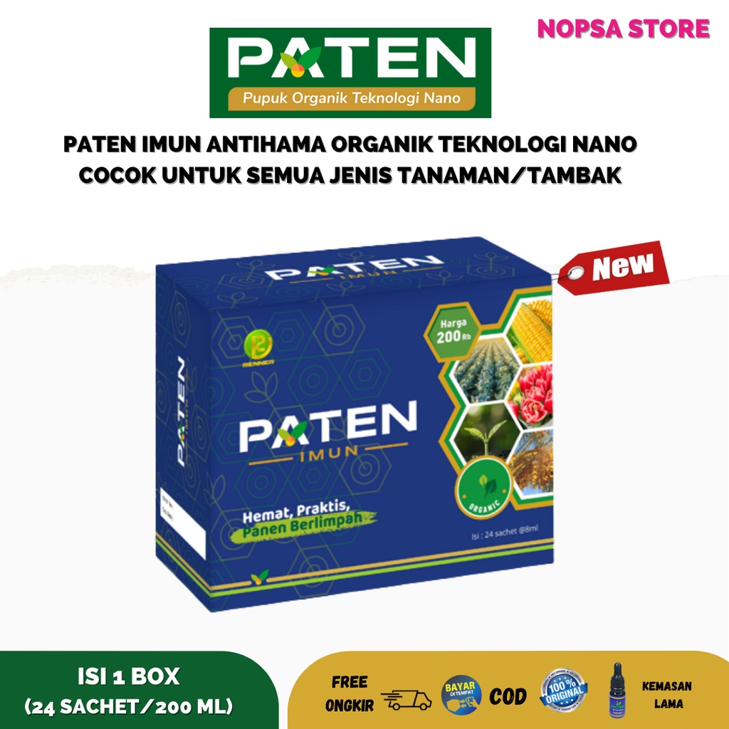 PATEN IMUN 1 box isi 24 sachet meningkatkan imunitas tanaman pelengkap pupuk organik antihama pupuk 