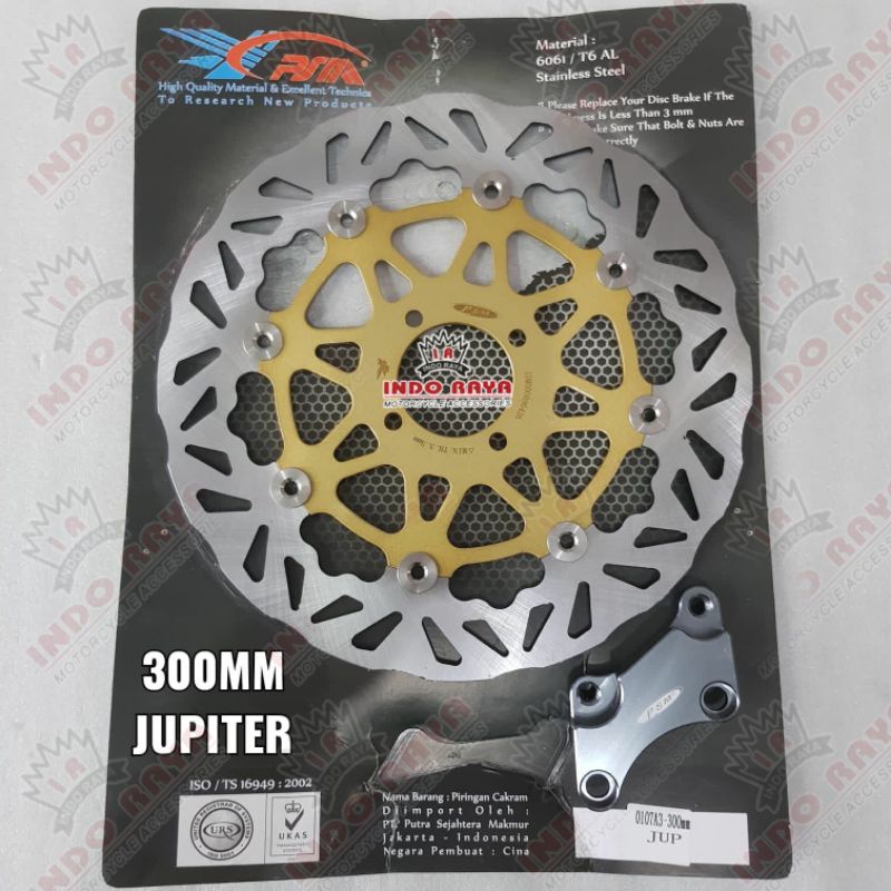 Piringan disc depan cakram PSM racing original jupiter vega fizr 300mm + breket cnc floating besi