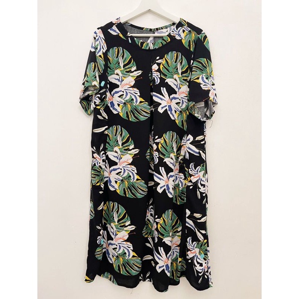 Alfani print leaf midi dres