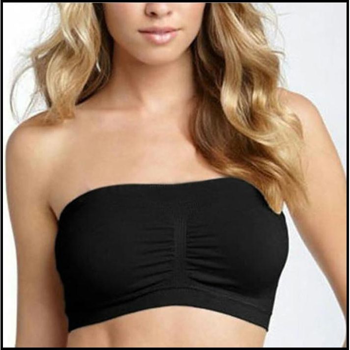 Bra Kemben 2165 Big Size Tanpa Tali Stretch Mengikuti Body + Busa - Hitam