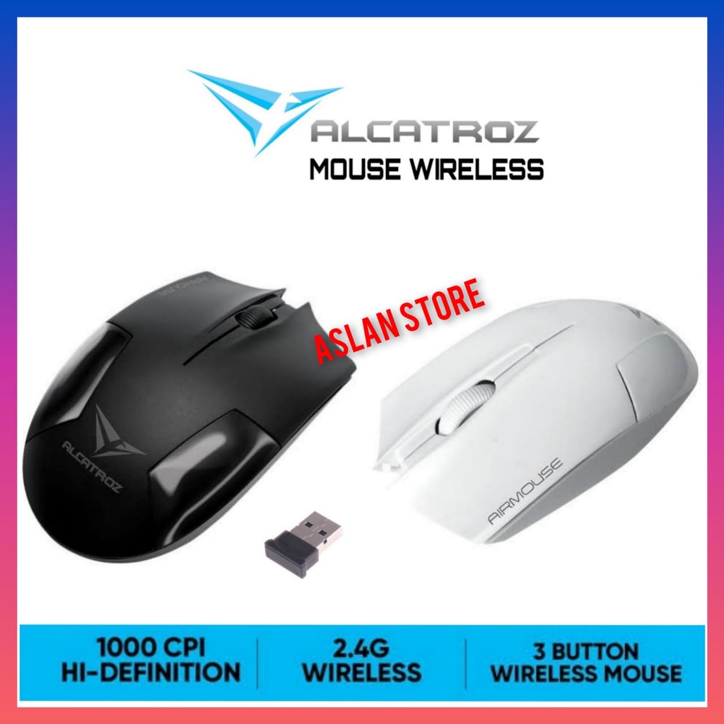 Mouse wireless Alcatroz Airmouse Wireless Mouse free baterai