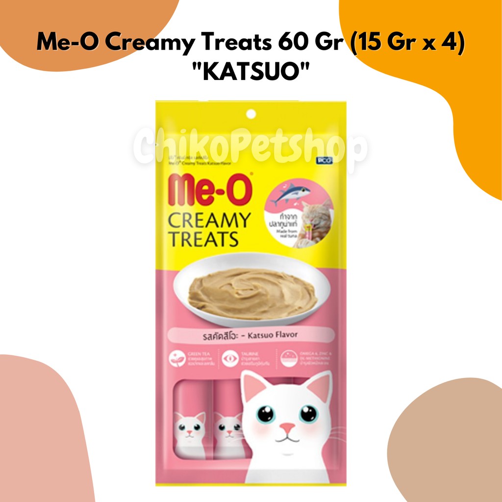 Snack kucing ME-O Creamy treats 15gr isi 4 pcs | MEO Creamy 15 gr