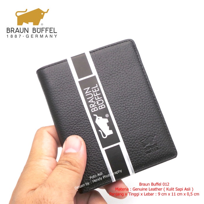 Dompet Pria Kulit Asli - Dompet Import - Braun buffel Berdiri Black