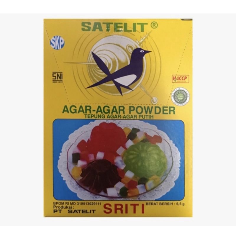 

1 KTK AGAR SATELIT SRITI 6.5 gr / AGAR POWDER INSTAN HIGH QUALITY