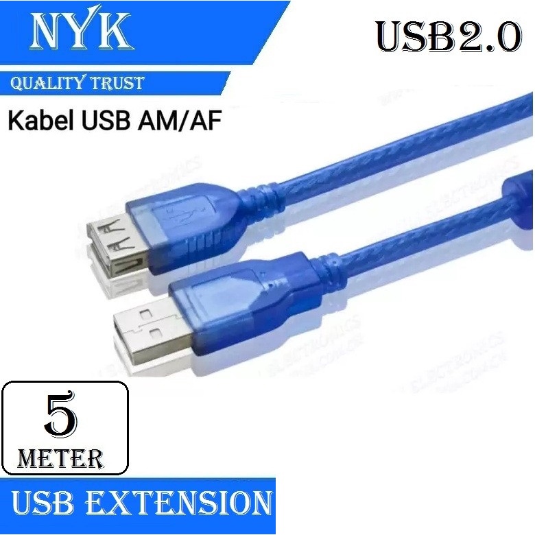 KABEL USB MALE FEMALE 5M / PERPANJANGAN USB / USB EXTENDER EXTENTION