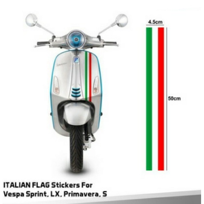 Stiker Strip Bendera Italia Cutting Sticker Motor Vespa LX Primavera Scoopy