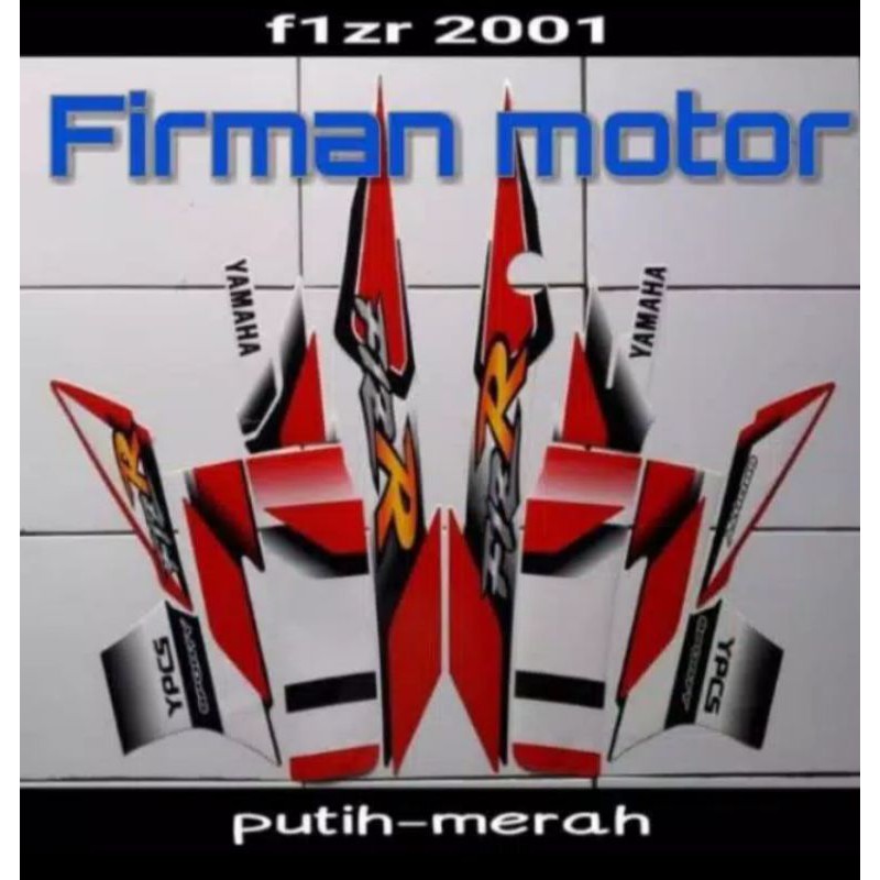 striping sticker list bodi fizr f1zr 2001 putih-hitam