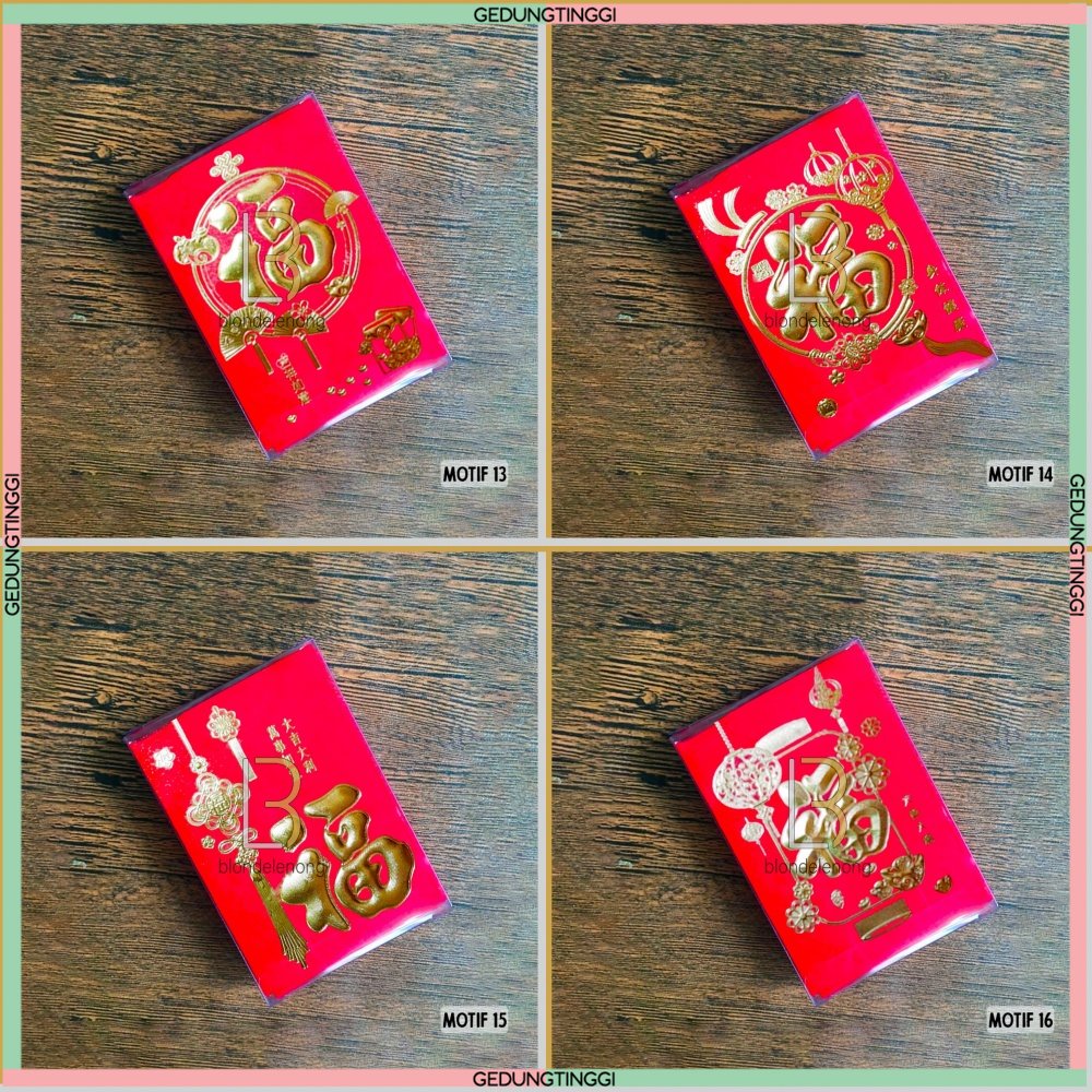 Kertas Amplop Tas Angpao Angpau Ampau Ampao Hongbao Hongbau Netral Premium Sincia Imlek Hoki Hook Fu Fuk Shio Sio Kelinci Tahun Baru Cina China Ukuran Jumbo Besar Panjang Pendek Kecil Size New Year Cny 2023 Merah Gold Emas Polos Murah Mika Lucu Isi 1 Pack