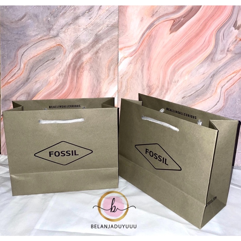 Paper Bag Fossil Original Muat Box Jam Dan Box Dompet