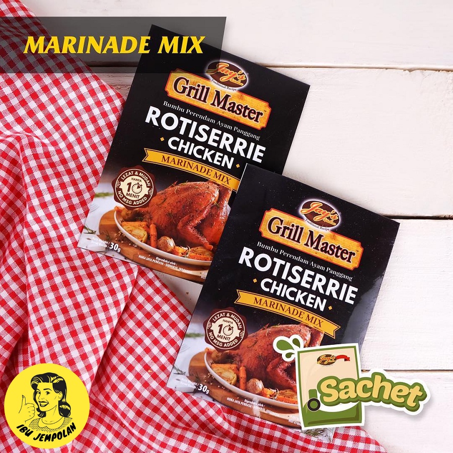 

Jay's Kitchen Grill Master Rotisserie Chicken Marinade Mix/Jay's Bumbu Perendam Ayam Panggang 30gr