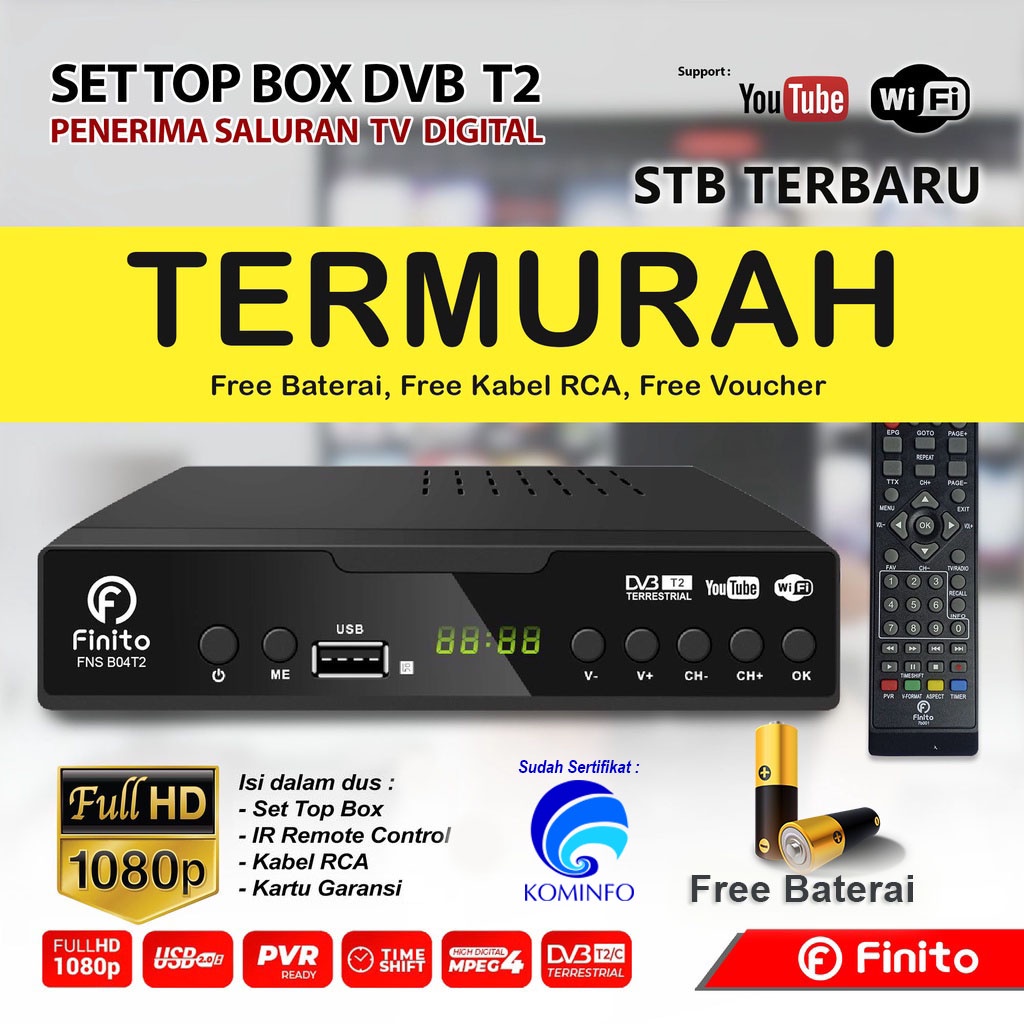 STB TV DIGITAL Digital Set Top Box HD / STB Siaran DVB T2 Receiver android tv tabung terbaik bergara