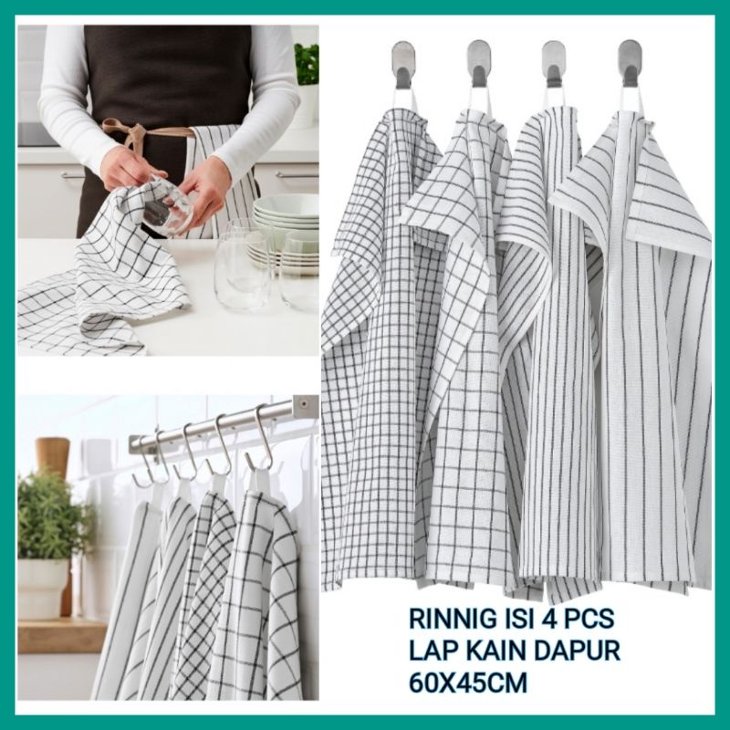 IKEA KAIN LAP DAPUR isi 4 pcs SERBET/ LAP TANGAN