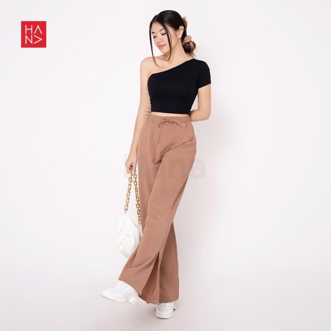 HanaFashion - Izzie Slit Loose Pants - LP162 Termurah