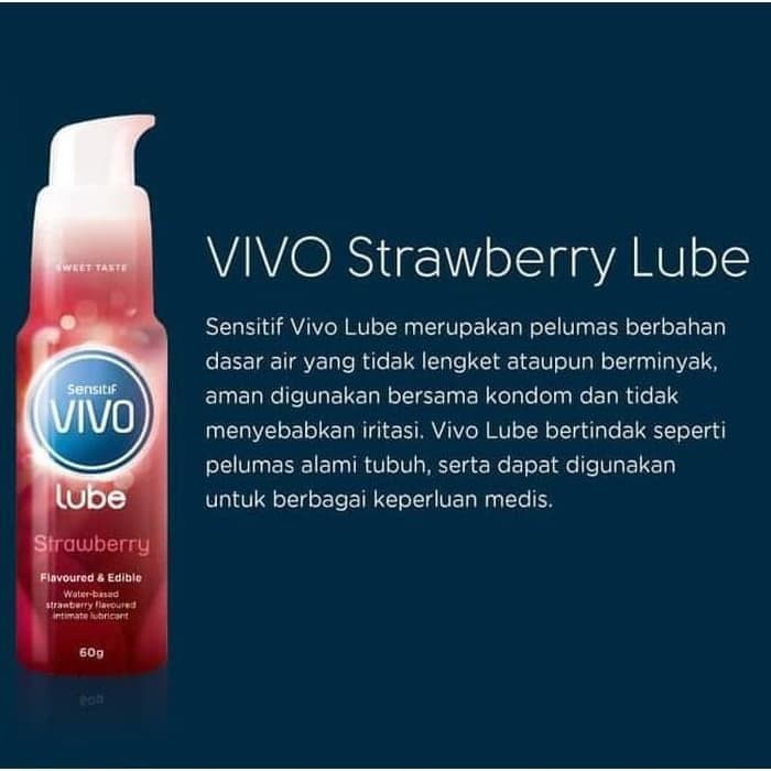 Vivo Lube Strawberry Aman Dikonsumsi - Lubricant Pelumas 60 gr