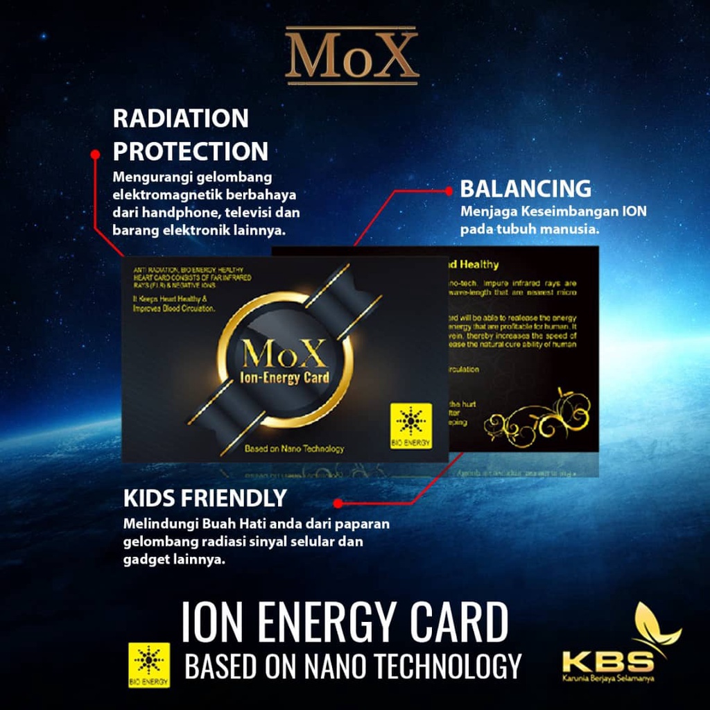 Ion Card Mox - IEC - Kartu Ion Anti Radiasi - Kartu Penghemat Listrik - Kartu Pelancar Peredaran Dar