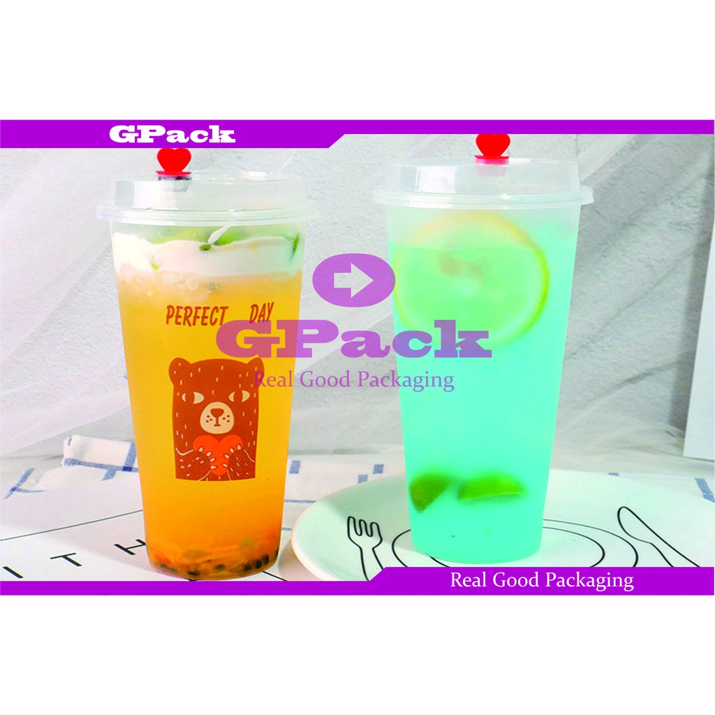 

Ay00! Tempat Minuman Plastik Kekinian/Cup Plastik Bubble Tea/Cup Plastik Juice 500 ml (GP CP-500)