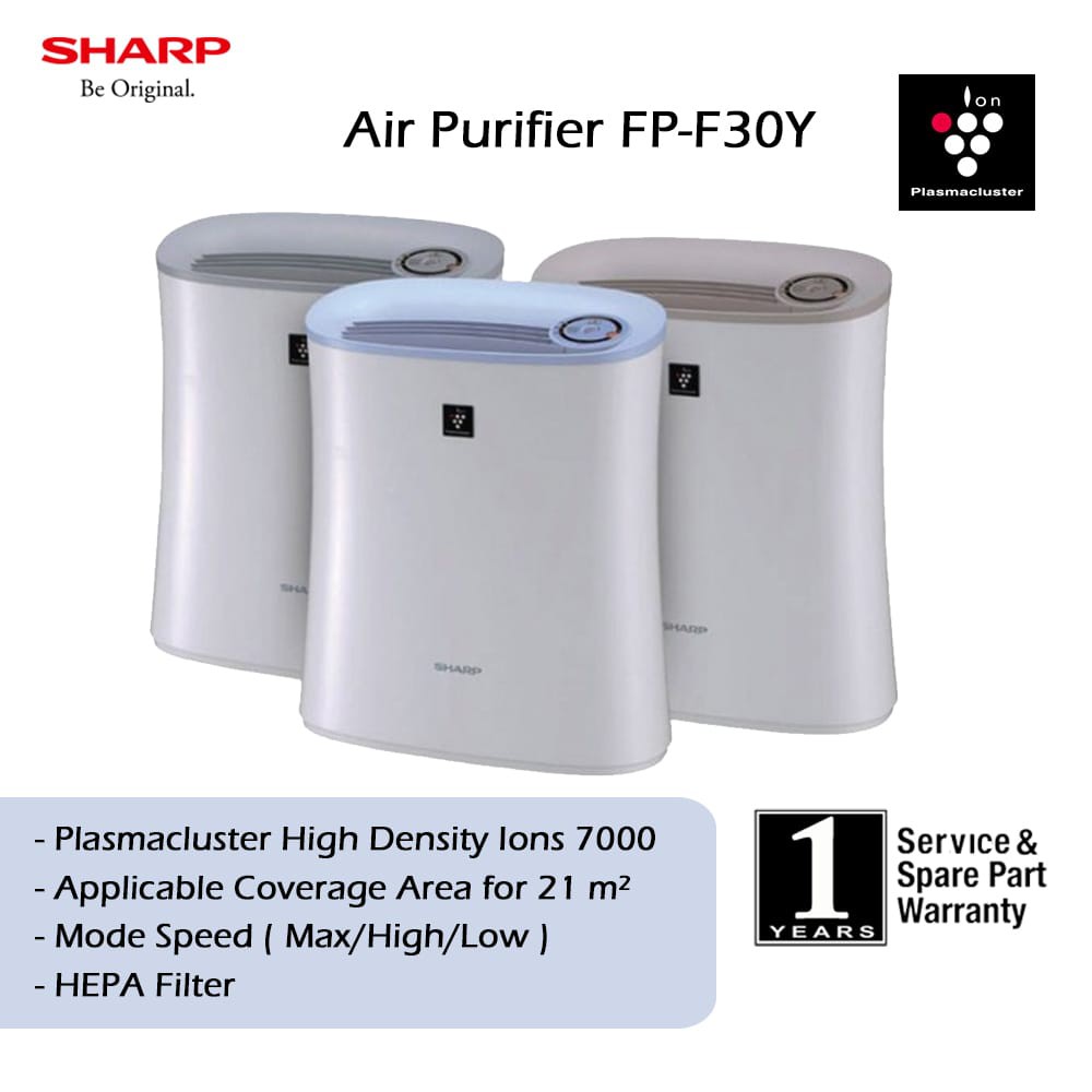 SHARP AIR PURIFIER FP-F30Y - PUTIH - ORIGINAL - GARANSI RESMI SHARP