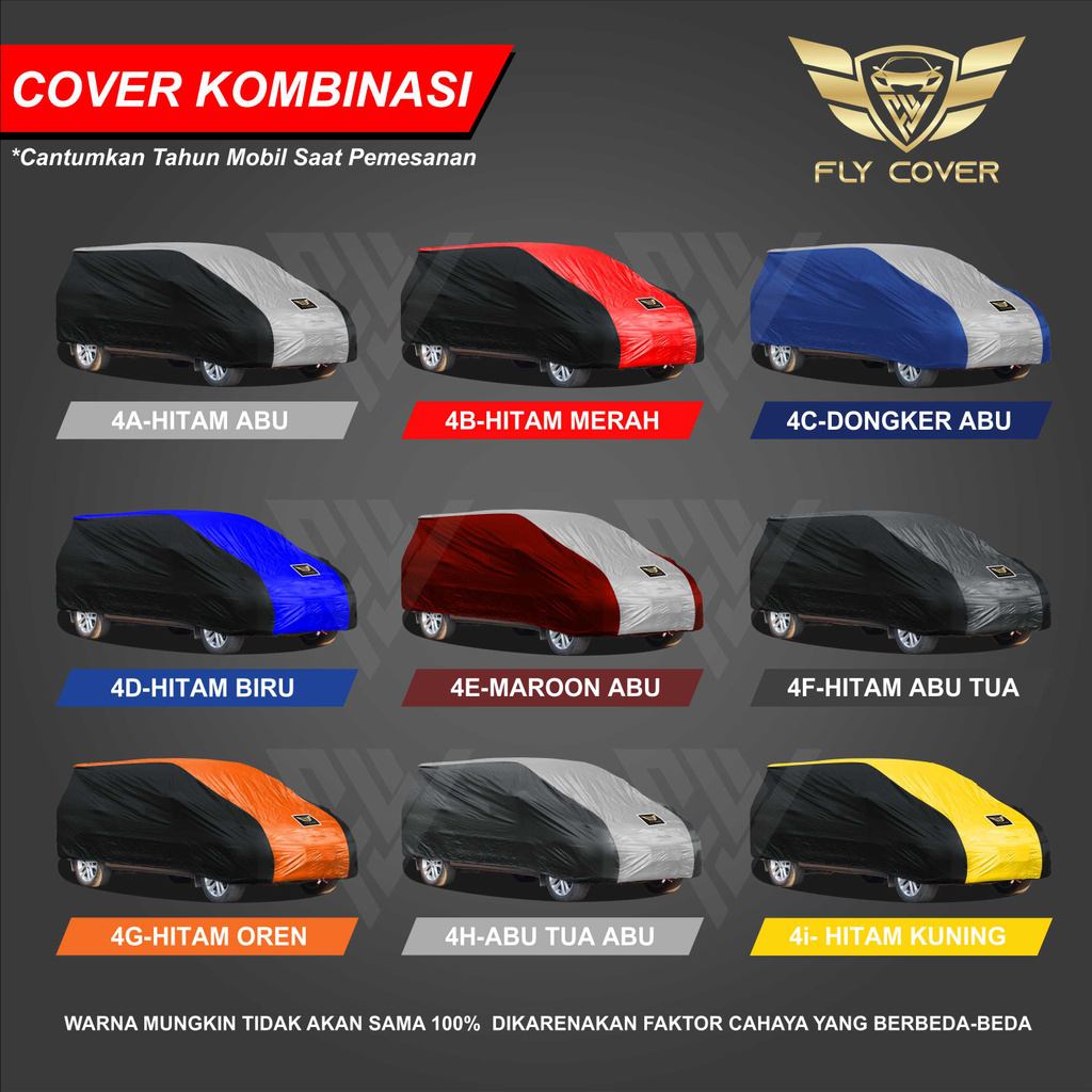 Bodi Cover Mobil ALL NEW AVANZA / Sarung Mobil Toyota AVANZA / Mantol Kerudung Mobil Warna Penutup