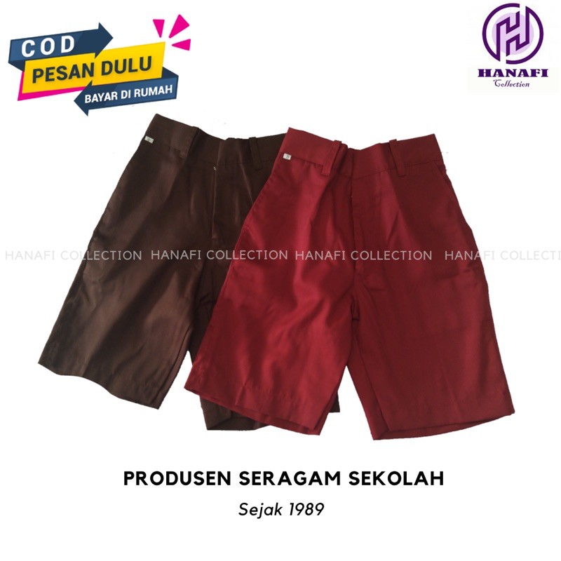 Celana Pendek Seragam Warna Merah / Kulot SD